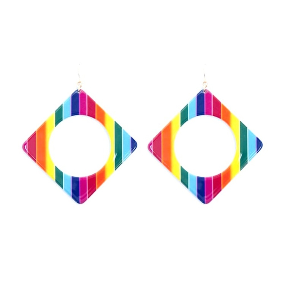 New Forever 21 Rainbow Earrings Retro 80s Fashion